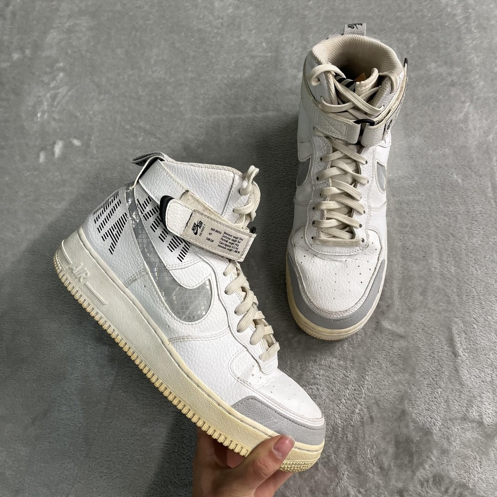 Nike Air Force 1 High Under Construction Shoes Mens Size 9 White 804419-100